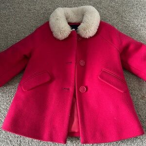 Jacadi wool hot pink pea coat